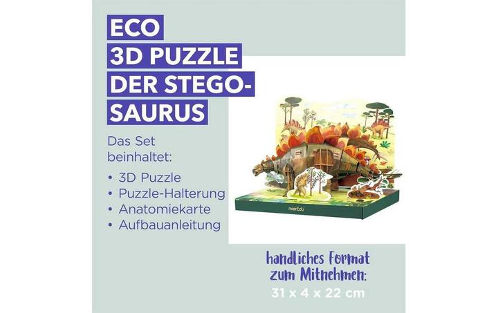 Image du produit mierEdu Eco 3D Puzzle - Stegosaurus (mobile) (154 pièces)