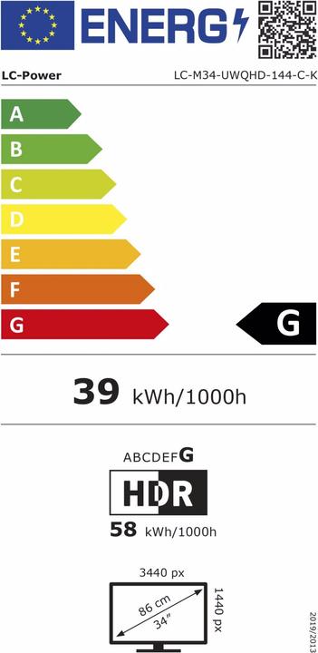 Energy Label LC-Power LC-M34 (3440 x 1440 pixels, 34")