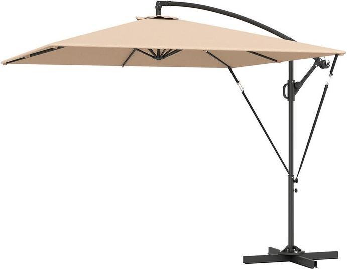 Produktbild Swisshandel24 Ampelschirm Ø260 cm, mit Ständer, Abdeckung, kippbar Khaki (2.50 m)