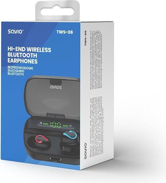 Actual product image Savio TWS-06 Bluetooth 5.0 + EDR Headphones & Headset in Ear Black (Wireless)