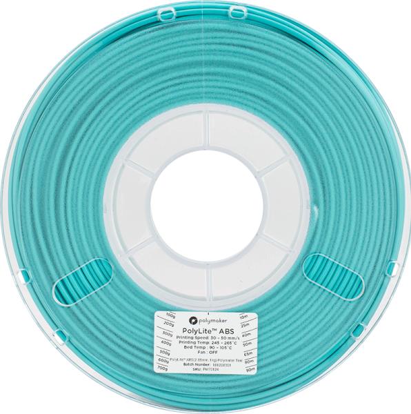 Produktbild Polymaker PolyLite ABS - Teal - 2.85mm (ABS, 2.85 mm, 1000 g, Türkis)