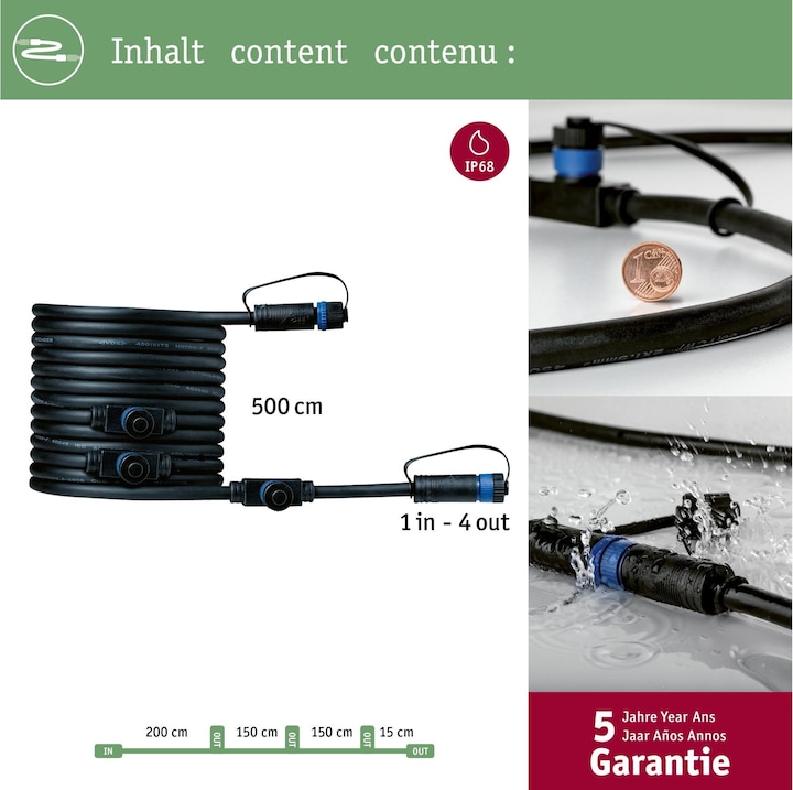Actual product image Paulmann Accessories Plug & Shine Cable 1in-4out