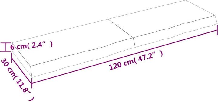 Immagine prodotto vidaXL Oak Nature (120 x 30 x 6 cm)