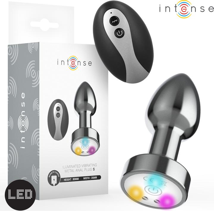 Intense - Vibrierender Analplug Aus Metall Mit Led-Leuchten Und Fernbedienung - Grã–Sse S