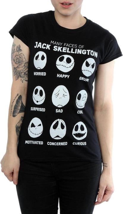 Actual product image Disney Womens/Ladies Nightmare Before Christmas Many Faces Of Jack Cotton T-Shirt (M)