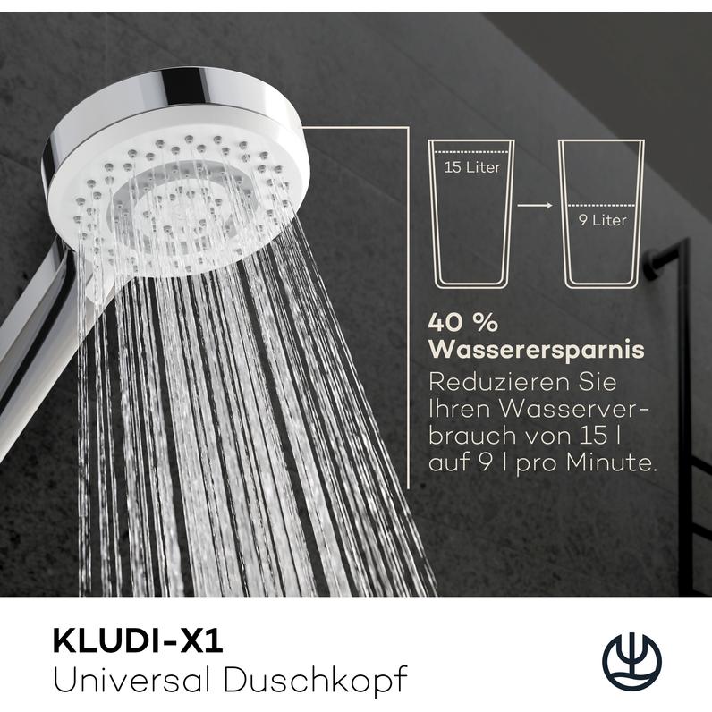 Thumbnail - Kludi, Duschbrause, X1 Duschkopf (3 Strahlarten, 15 l/min)
