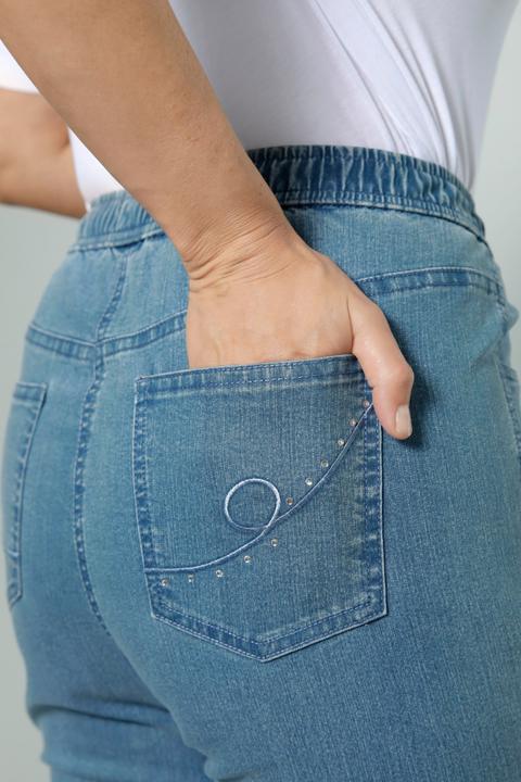 Actual product image Meyermode Jeans, Slim Fit, Ziernaht, 4-Pocket, Elastikbund (40)