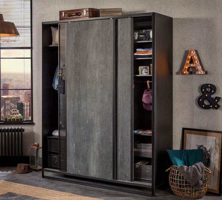 Image du produit Cilek Armoire Dark Metal avec portes coulissantes (162.80 cm)
