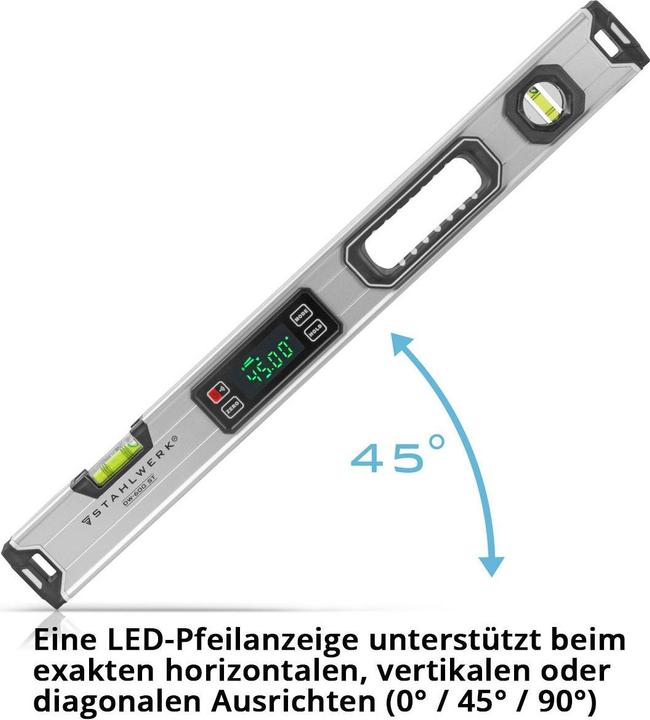 Actual product image Stahlwerk Digital spirit level DW-600 ST made of aluminium with 600 mm length (60 cm)