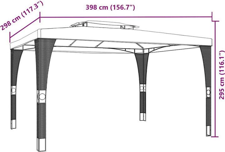 Produktbild vidaXL Pavillon (398 cm, 298 cm)