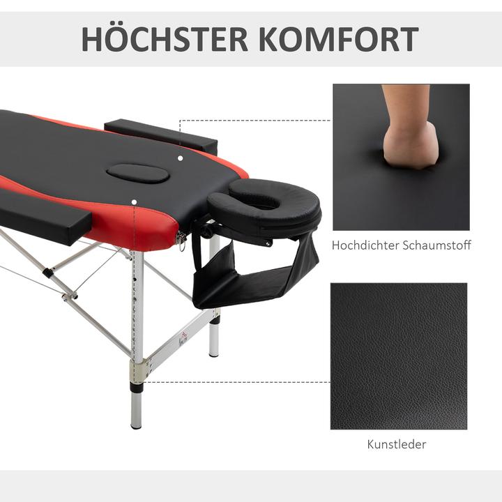 Produktbild Homcom Massageliege mit leichtem Alurahmen, zusammenklappbar und gepolstert