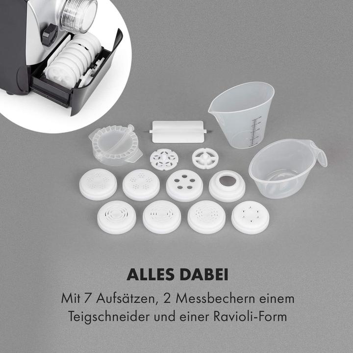 Image du produit Klarstein Pastamania - Elektrische Nudelmaschine mit 7 Aufsätzen