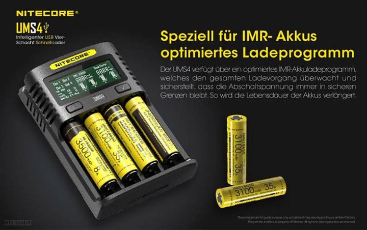 Actual product image Nitecore UMS4 USB-Schnell-Ladegerät (1 pcs., AAA, AA, Battery + charger)