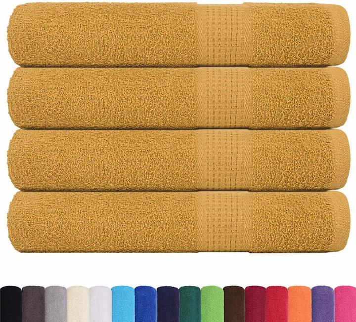 Immagine prodotto vidaXL Asciugamani 4 pezzi. Telo mare dorato 100x200 cm 360 g/m² 100% cotone (100 x 200 cm)