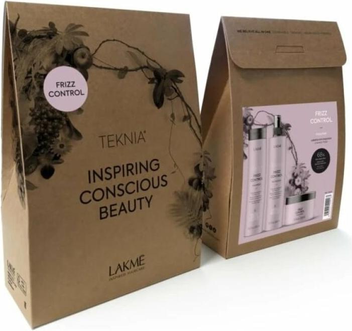 Lakmé Lakme TKN Frizz Control Retail Pack: Shampoo 300ml + Trattamento 250ml + Protezione 300ml (300 ml, Shampoo liquido)