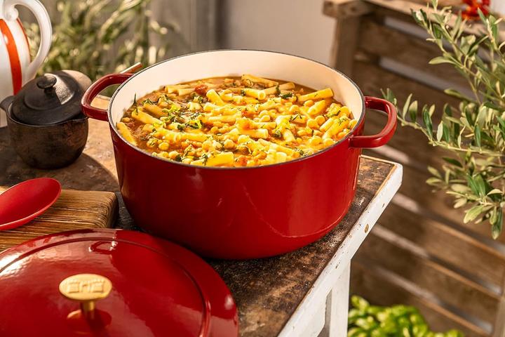 Immagine prodotto Ballarini Cocotte BELLAMONTE 20 cm rotonda da 2,5 litri in ghisa arrosto rosso (Ghisa, 20 x 13.50 cm)