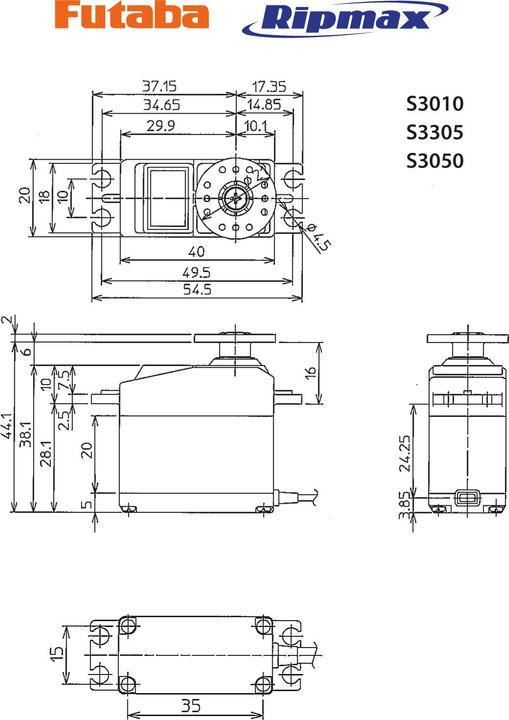 Actual product image Futaba S3010 Std BB 0.16s/6.5kg