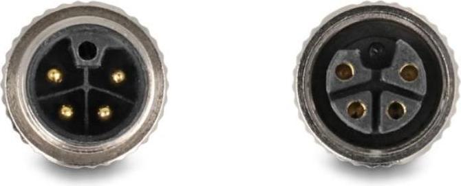 Produktbild Delock M12 Kabel L-kodiert 4 Pin Stecker gerade zu Buchse re