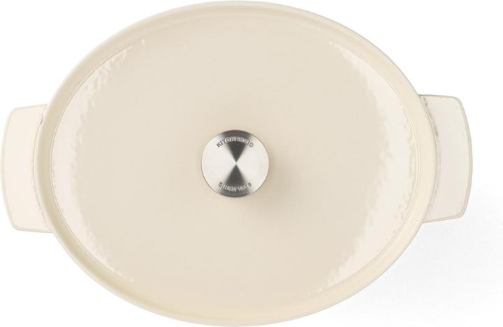 Produktbild KitchenAid braadpan 30cm - gemailleerd gietijzer - amandel wit - ovaal (30 cm, Bräter + Schmortopf, Gusseisen)