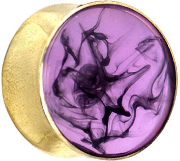 Immagine prodotto Star Piercing Spina svasata placcata oro colorazione viola epossidica trasparente (Ottone, Organico)