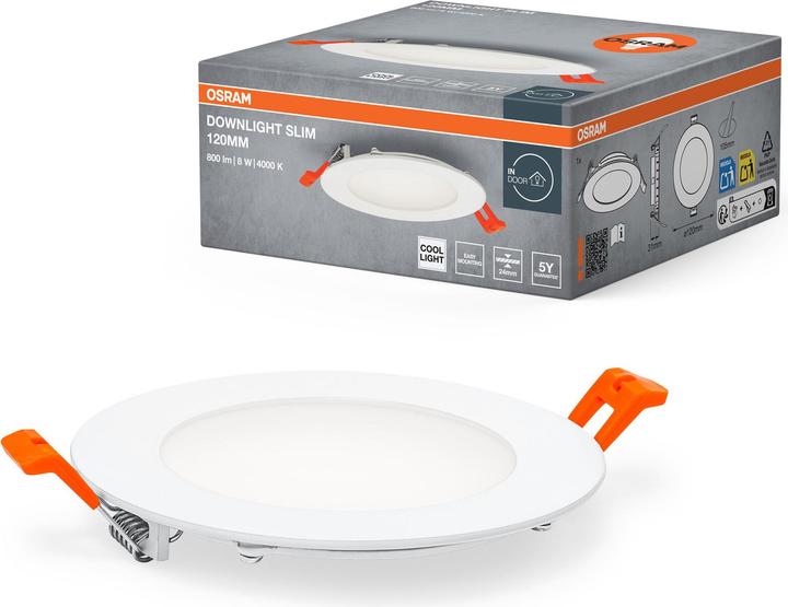 Produktbild Osram 4099854445156 Downlight Slim 120mm 8W 4000K LED-Deckenleuchte 8.00 W W (550 lm)
