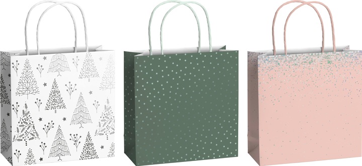 White, Dark green, Green, Red, Pink