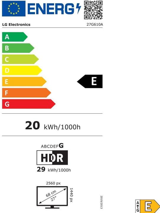 Energie-Label LG 27G610A-B (2560 x 1440 Pixel, 27")