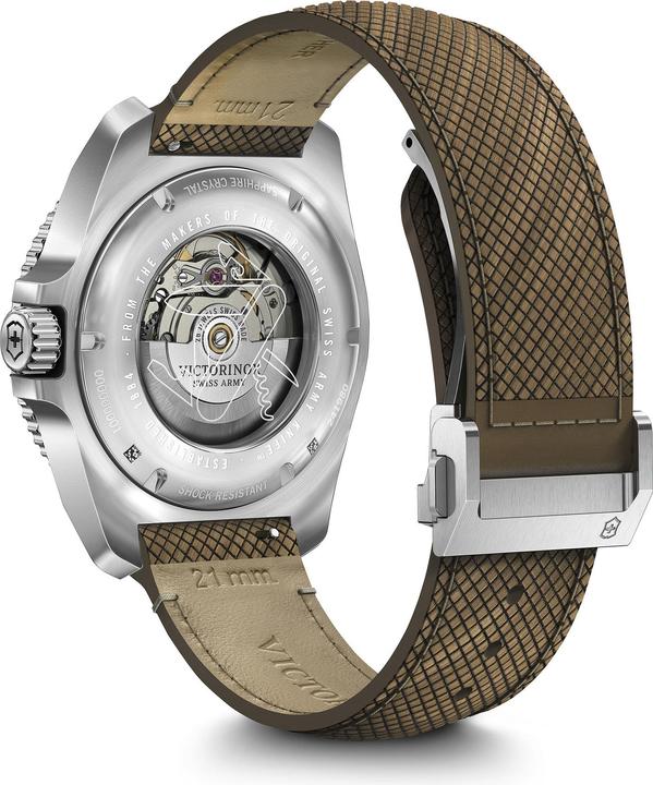 Actual product image Victorinox Journey 1884 Automatic, Diving watch, Men's watch, 43 cm, Dial Blue, Wood Strap, Brown (Diving watch, 43 mm)