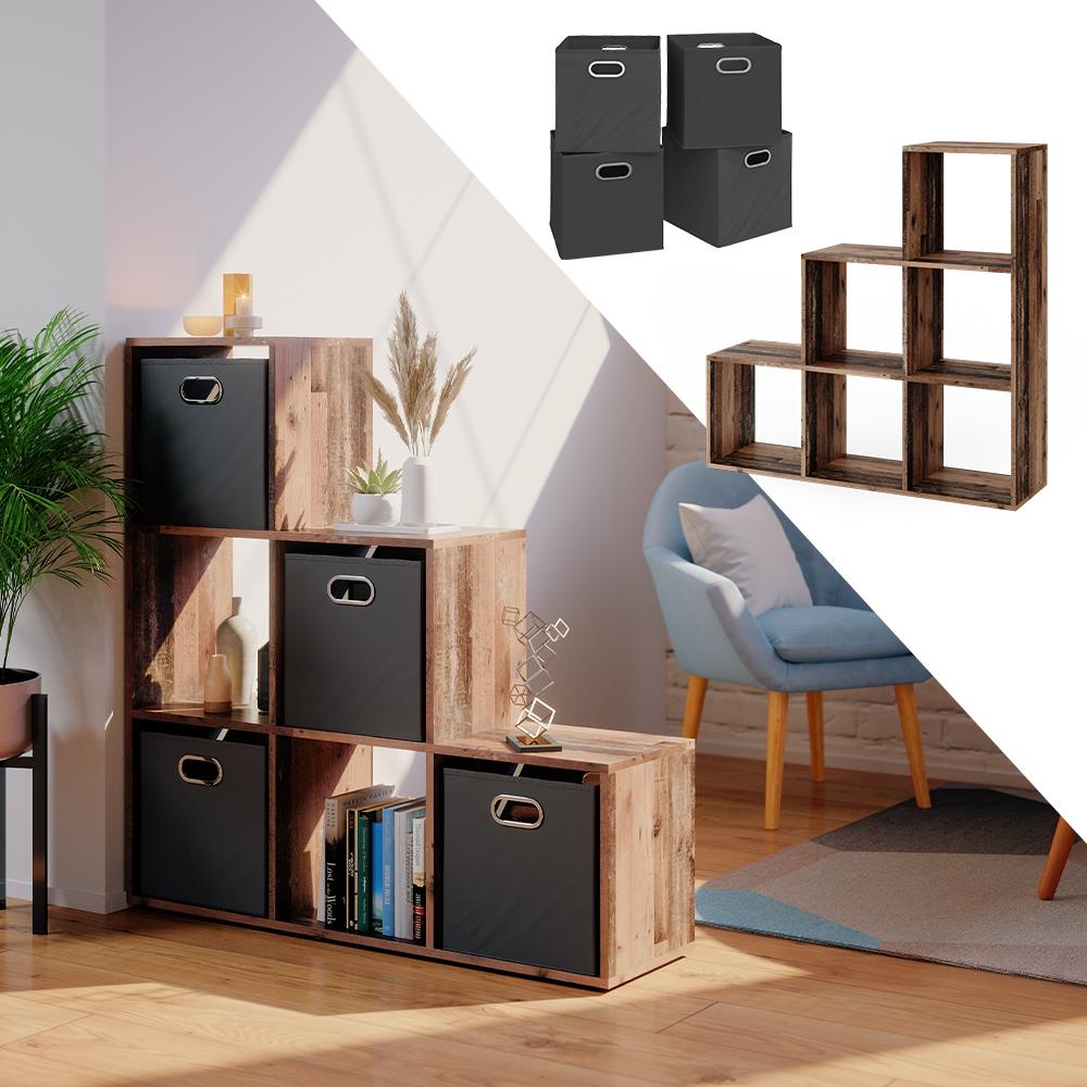 Thumbnail - Vicco, Regal, Treppenregal (105 x 108 x 29 cm)