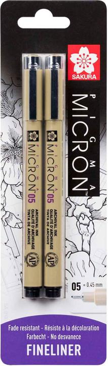 Image du produit Sakura Pigma Micron 05 Noir 0,45mm 2pcs (Noir, 2 x)