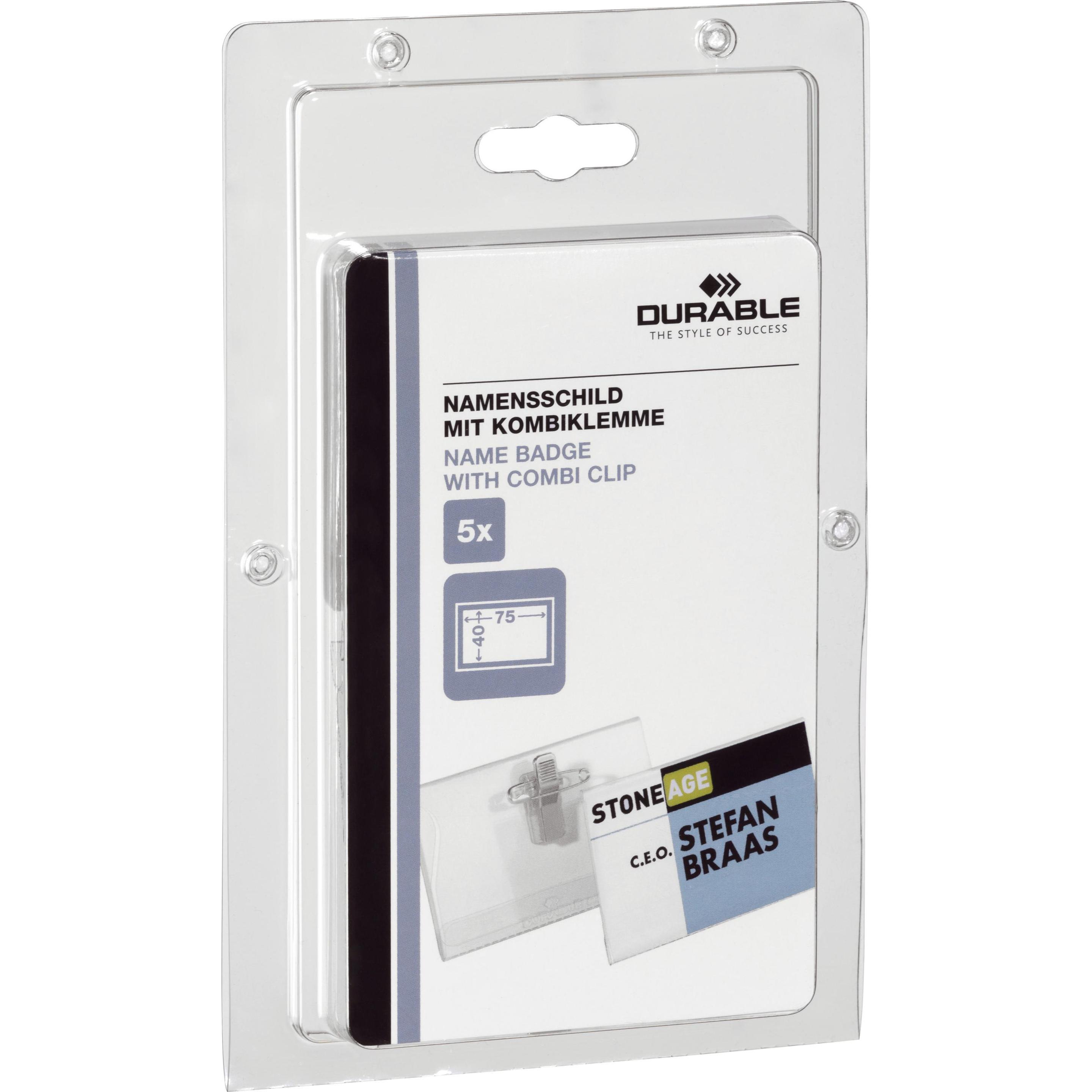 Thumbnail - Durable, Informationsschild, 8694 - Landschaft - Transparent - 75 mm - 40 mm - 5 Stück(e)