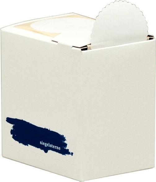 Produktbild csk kontorbedarf Siegelsterne weiss 53mm selbstklebend gewellter Rand