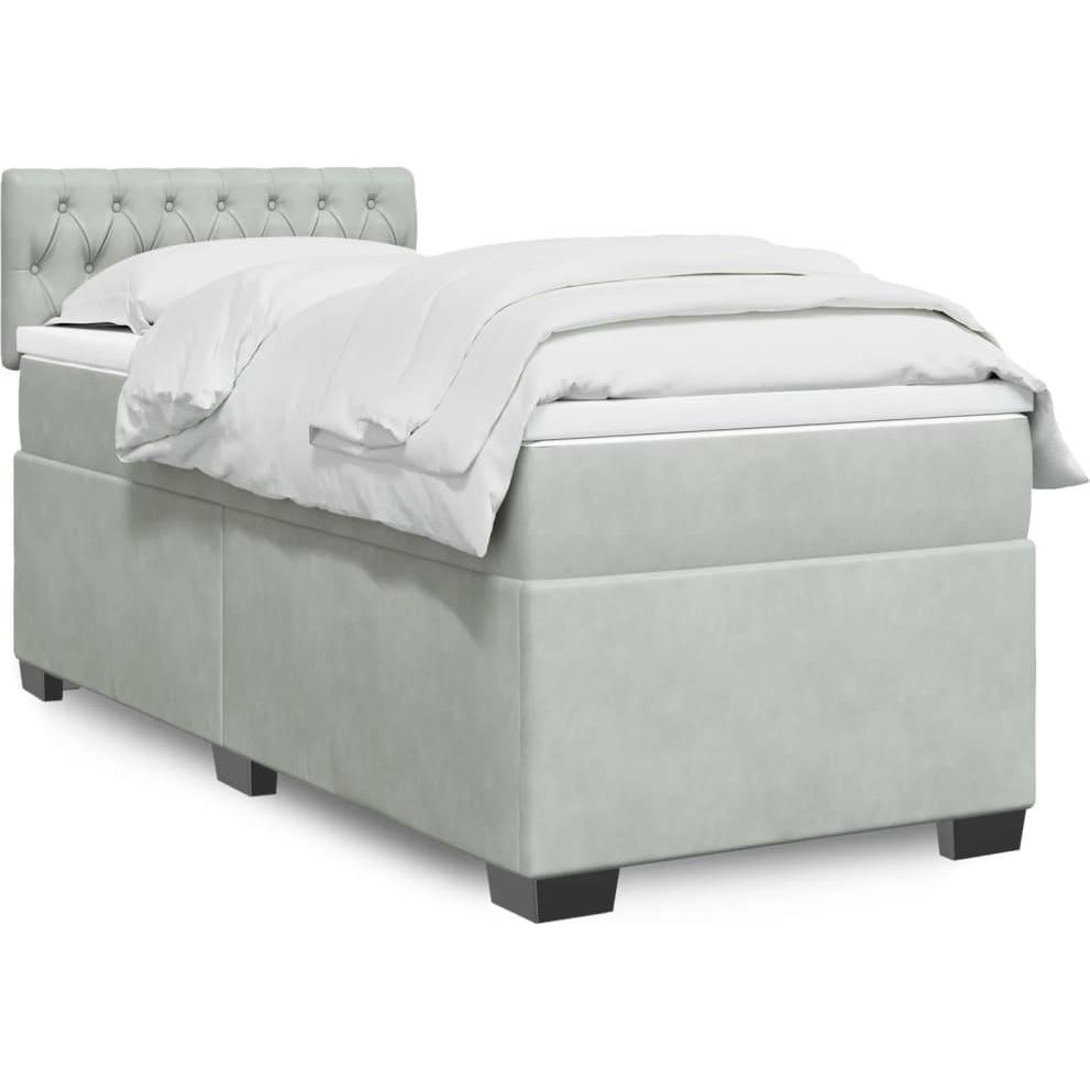VidaXL, Bett, Bo x springbett mit Matratze 90 x 190 cm Samt (90 x 190 cm)