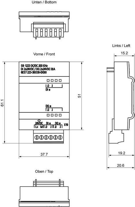Produktbild Siemens SPS-Modul SB1223 2DI/2DQ 24Vdc 200KHz