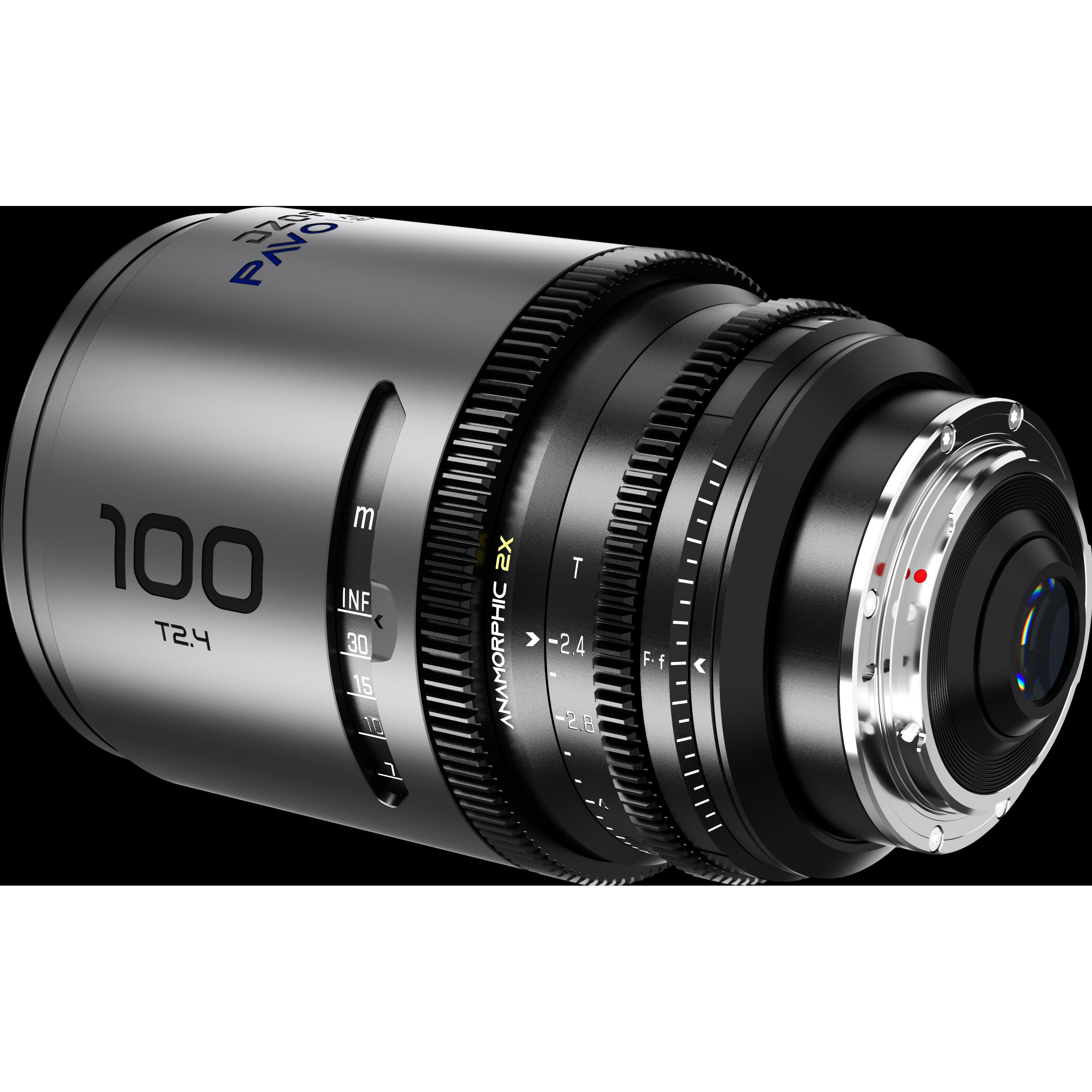 Dzofilm Pavo 2x Anamorphic 100mm T2.4 for PL/EF Mount (S35) metric - Blue Coating (PL, APS-C / DX), Objektiv, Schwarz