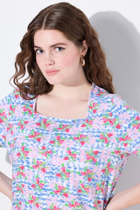 Produktbild Ulla Popken T-Shirt, Erdbeeren, Classic, Carré-Ausschnitt, Halbarm (46, 48)