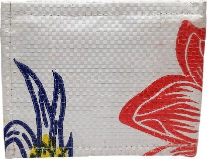 Image du produit Bekos Upcycling - porte-monnaie classique en sacs de riz recyclés Fleur