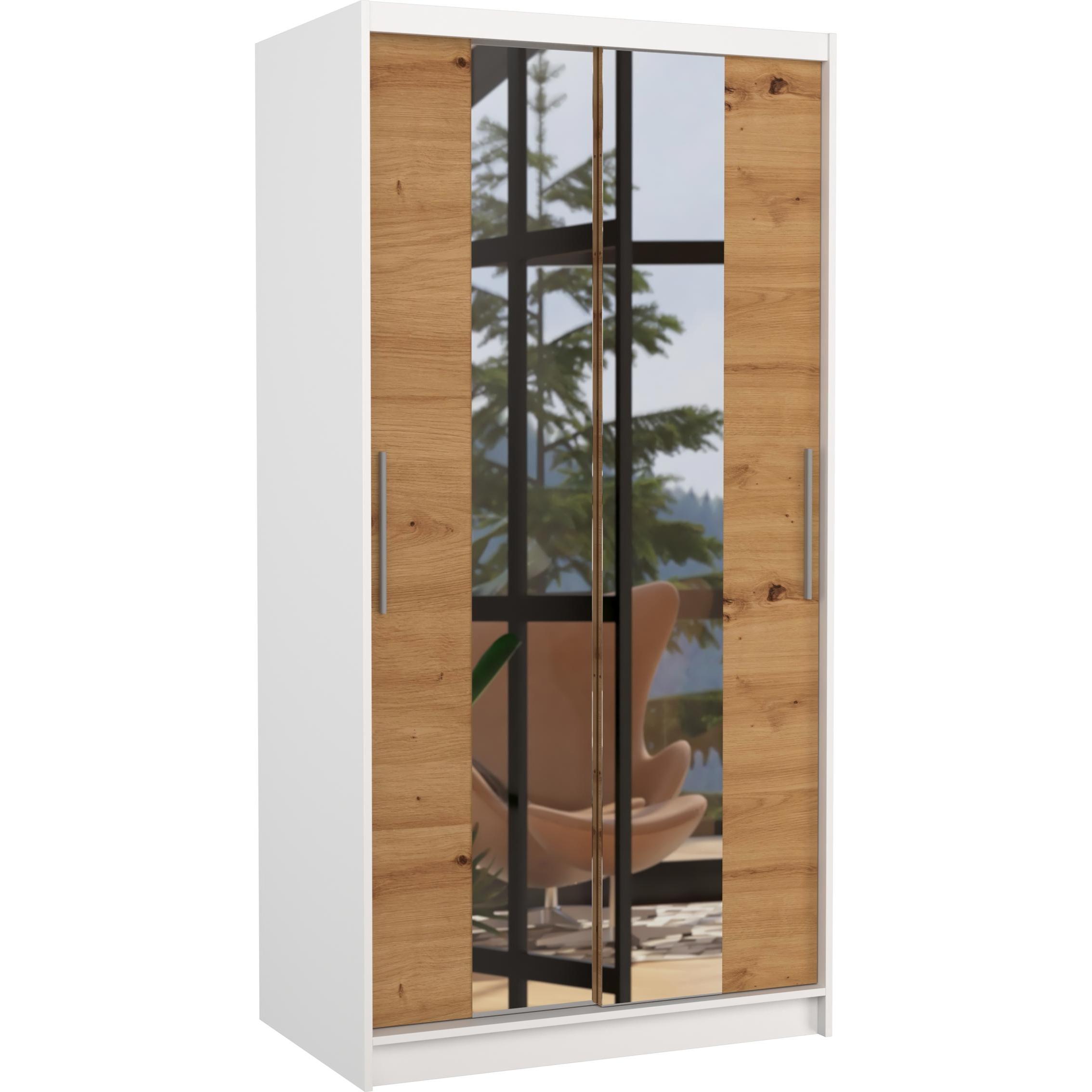 ADRK Furniture, Kleiderschrank, Verspiegelter Schiebeschrank DRAGONIS 100