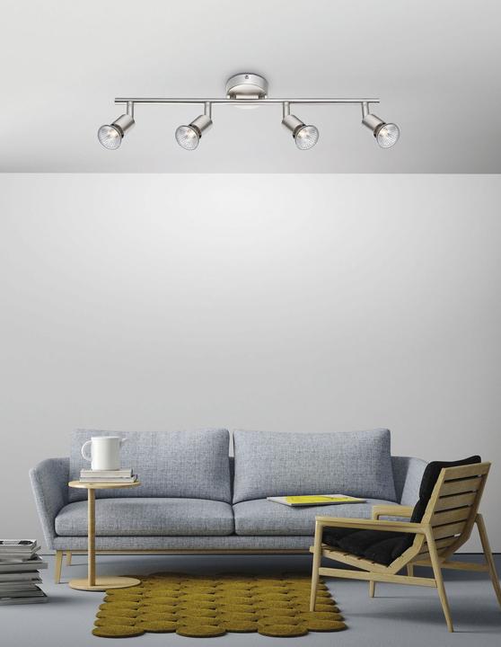 Image du produit Nova Luce BASE Plafonnier GU10 quadruple nickel 51x8x10,9cm dimmable 660004