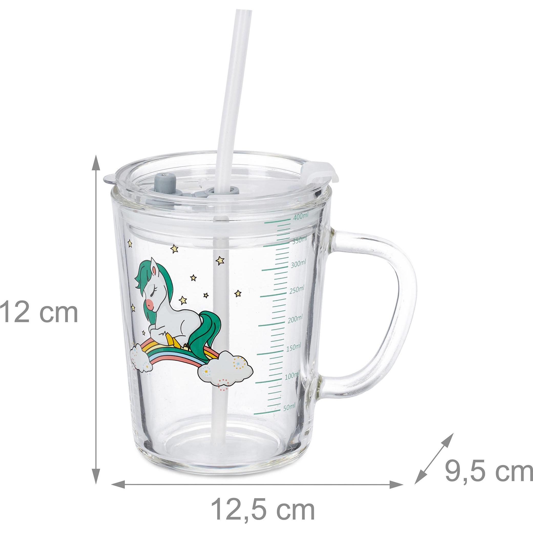 Thumbnail - Relaxdays, Kindergeschirr + Kinderbesteck, 2x Kindergläser