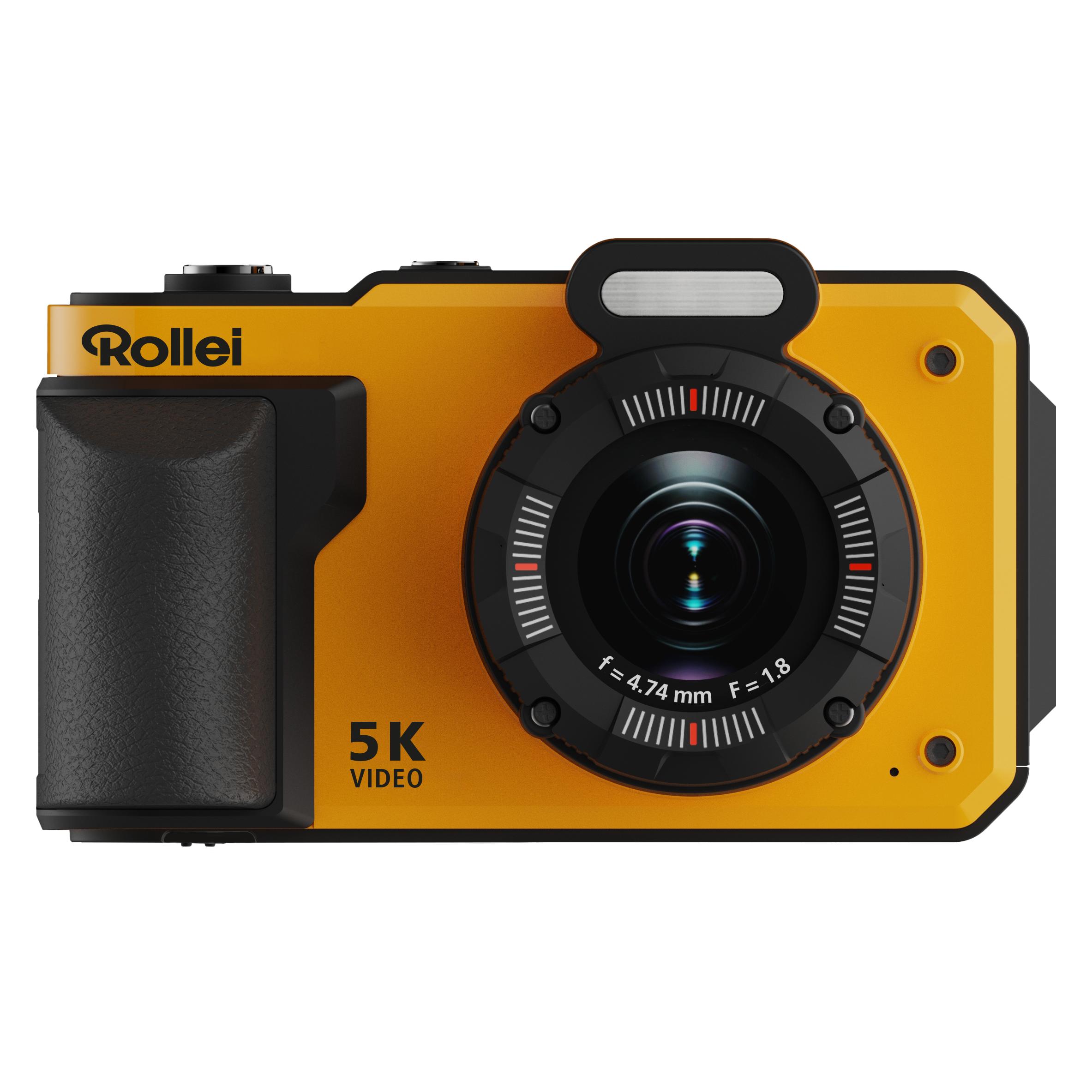 Rollei Sportsline 64 Pro Digital Camera, Orange (21 Mpx), Fotocamera, Nero, Arancia