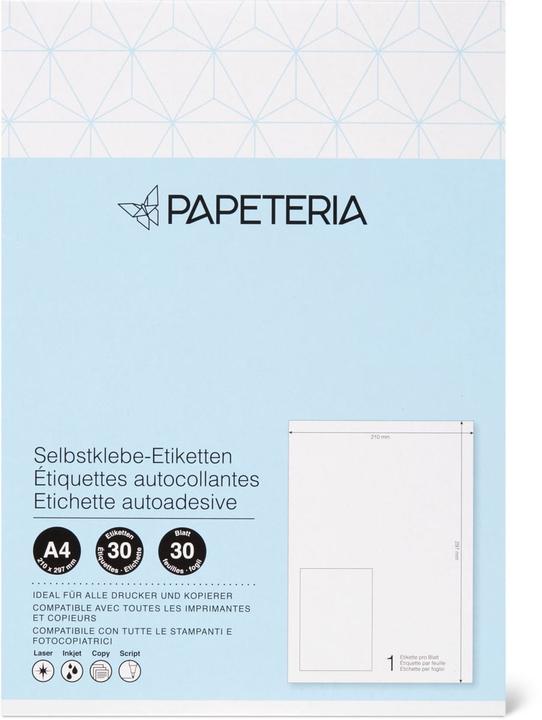Papeteria Etiquettes autocollantes 210x297mm blanc
