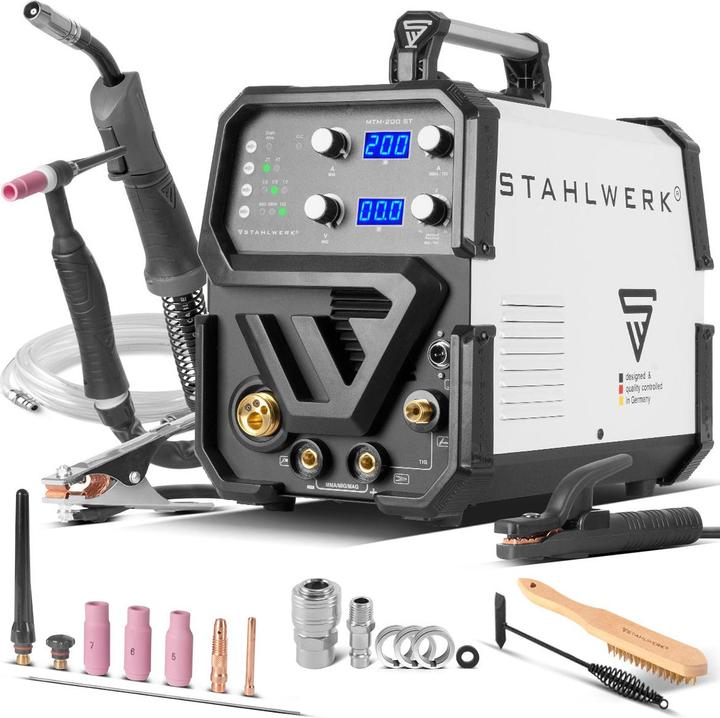 Produktbild Stahlwerk Kombi-Schweissgerät MTM-200 ST 3-in-1 mit 200 A synergischer Drahtvorschub