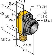 Actual product image Banner Sensor, Laser Emitter, Sr 30m