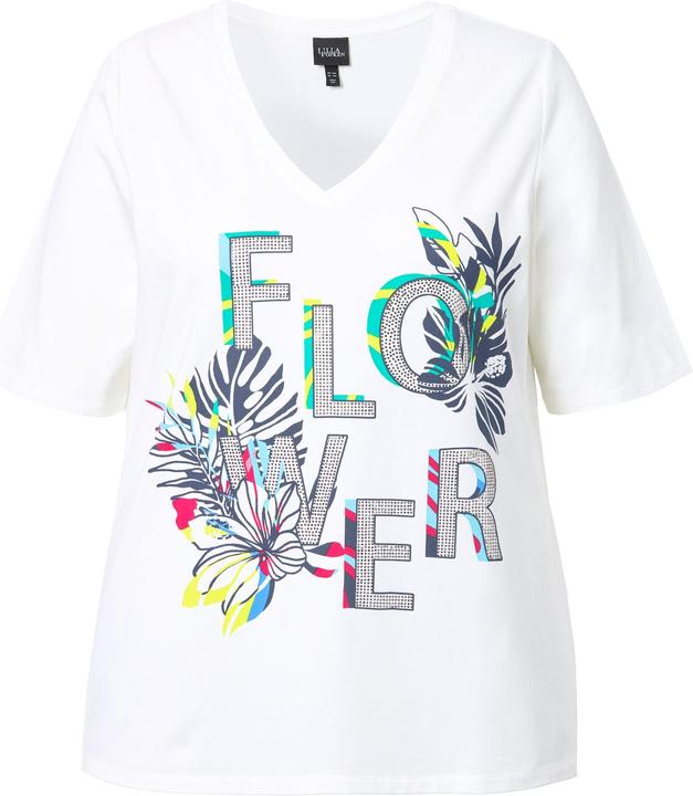 Produktbild Ulla Popken T-Shirt, Flower, Classic, V-Ausschnitt, Halbarm (46, 48)