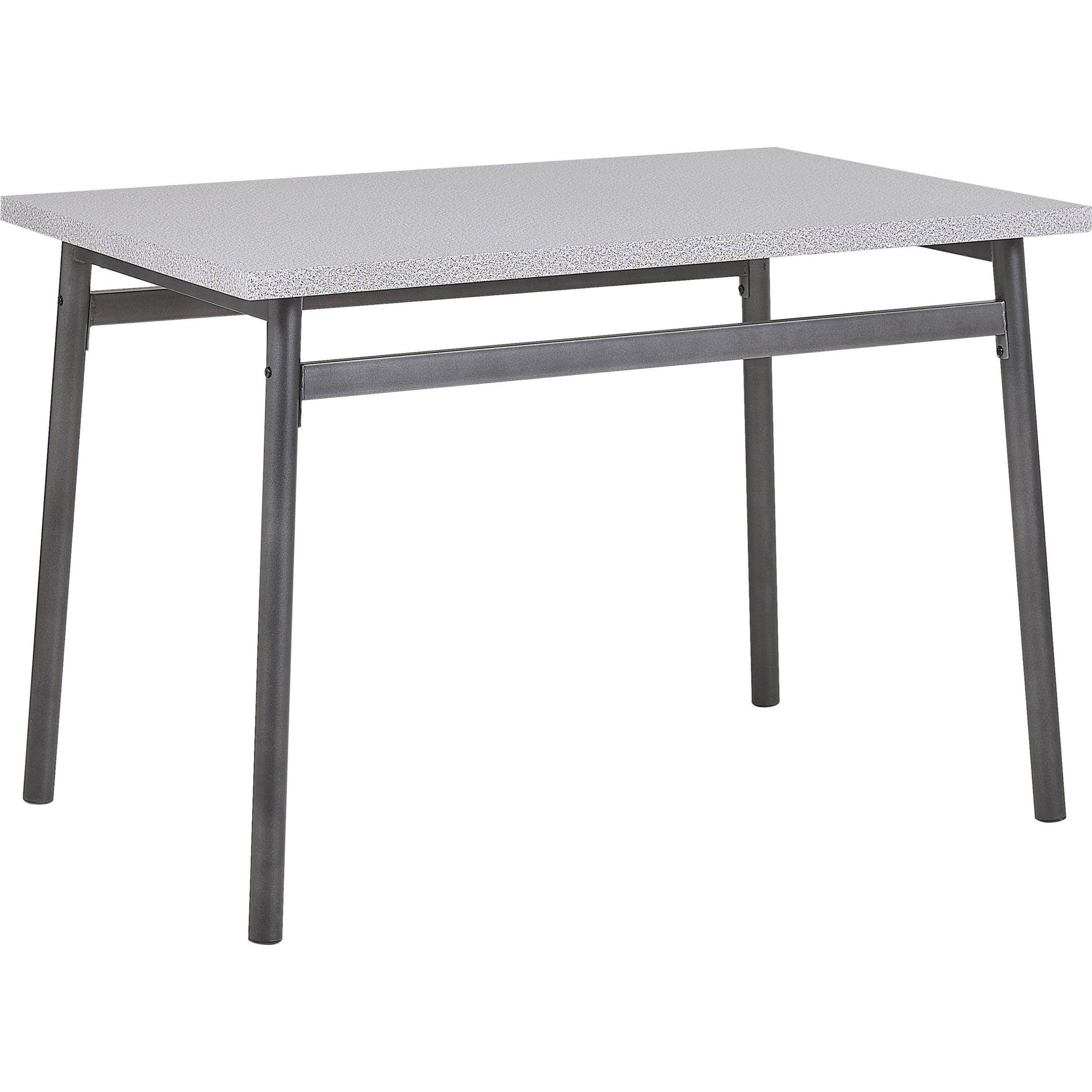 Beliani, Esstisch, Essgruppe grau meliert / schwarz 4-Sitzer 110 x 70 cm VELDEN (110 x 70 x 75 cm)