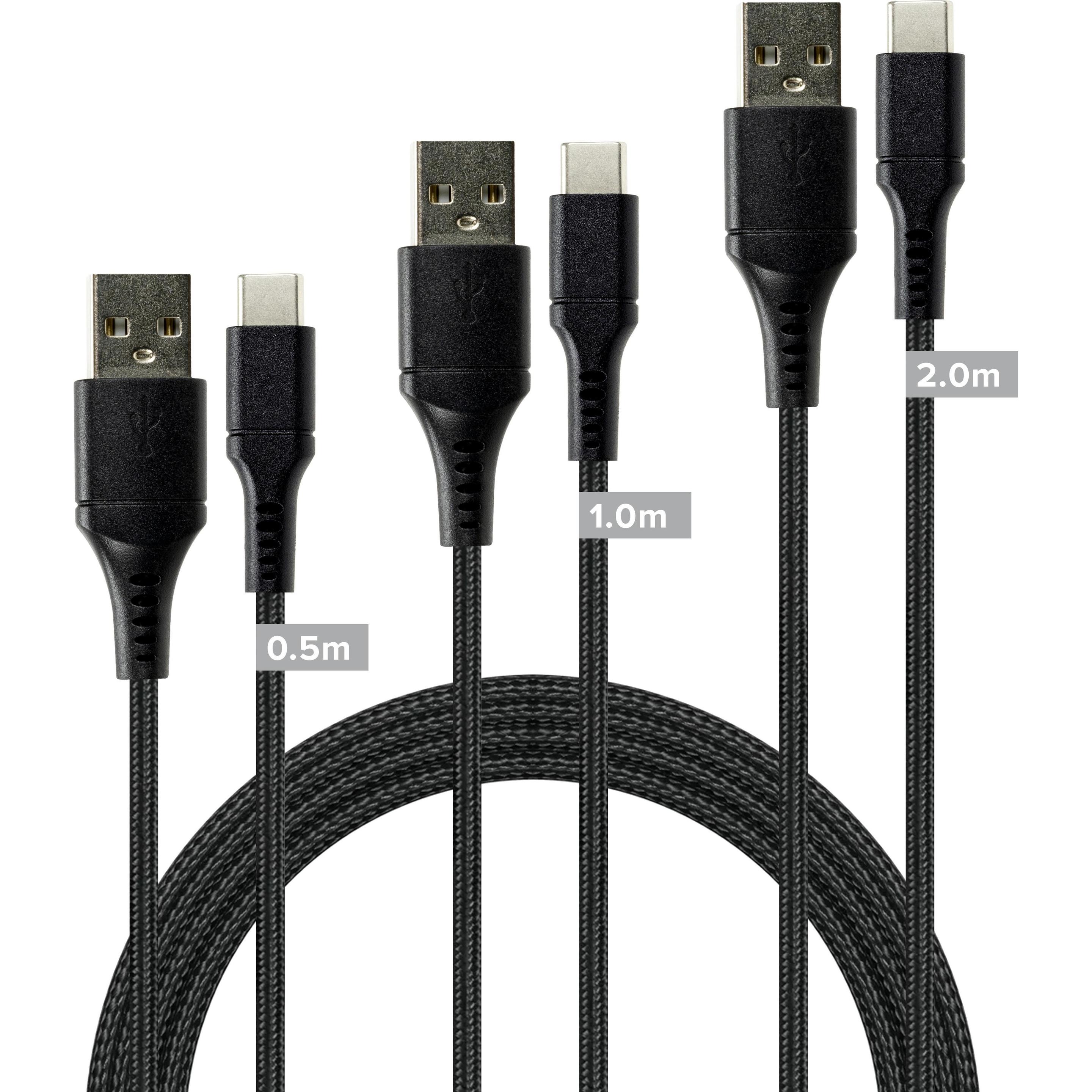 Thumbnail - Speedlink USB-A to USB-C Cable Set, black (2 m, USB 2.0), USB Kabel