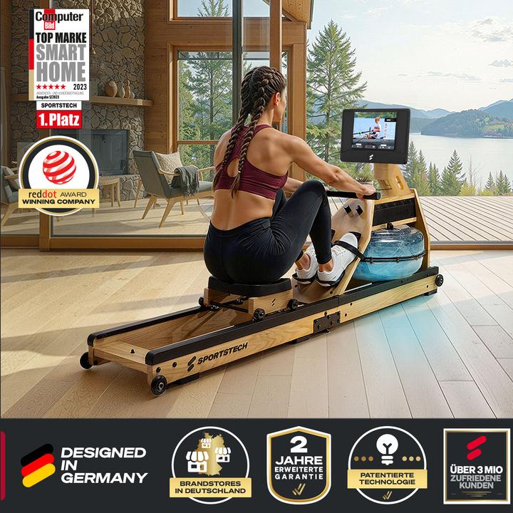Produktbild Sportstech (A-Ware) Aqua Elite 10,1" Rudergerät Wasser für Zuhause