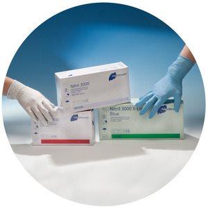 Actual product image Meditrade Nitrile gloves 3000 X-Long blue powder free non-sterile (S)
