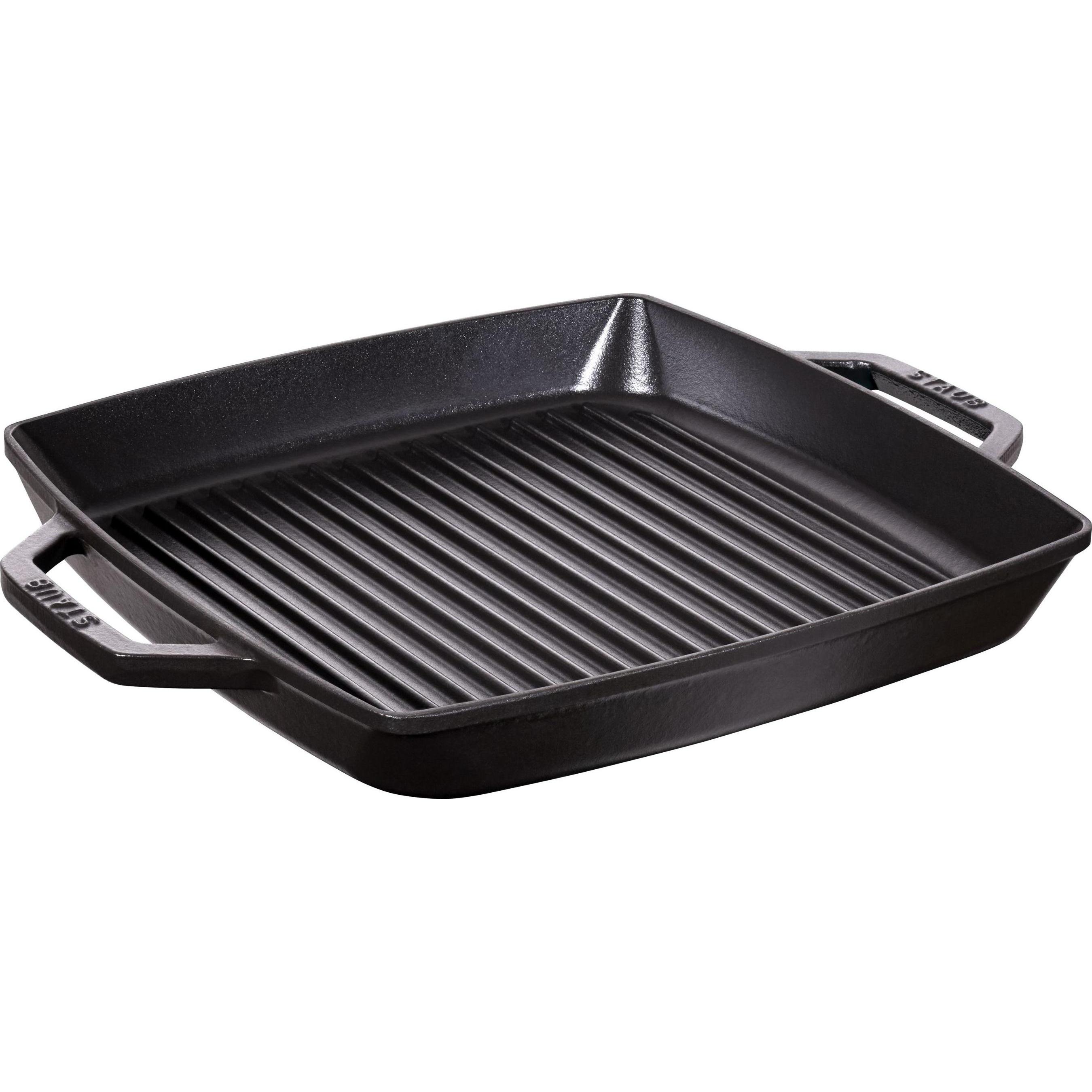 Staub American Grill Pan quadrato, nero, 33x33 cm, Padella + Pentola, Nero